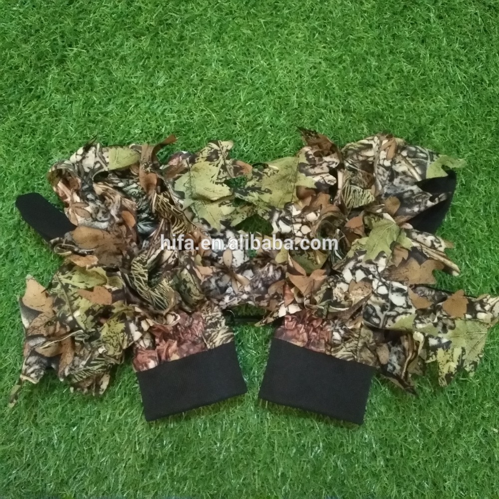 Gants de camouflage de feuille de bois, gants de chasse de camouflage