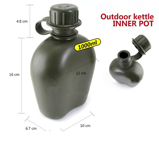Armée camping bouteille d'eau en plastique bouteille d'eau militaire bouilloire ensemble de cantine d'eau