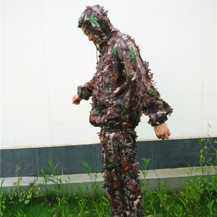Vêtements de chasse nouveau 3D érable Bionic Ghillie costumes Yowie sniper oiseau montre airsoft Camouflage vêtements veste et pantalon