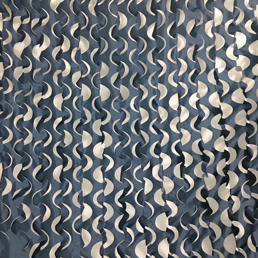 Filet de camouflage de filet de camouflage bleu et gris imperméable en gros de polyester 150 D pour la décoration