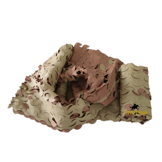 Brown & Sandy camo filet armée camouflage net chasse net camouflage tissu pour stores d'ombre camping en plein air